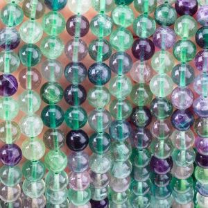 Quality 8mm Colored Flourite Gems Bead Healing Crystal Beads For Jewelry Making for sale