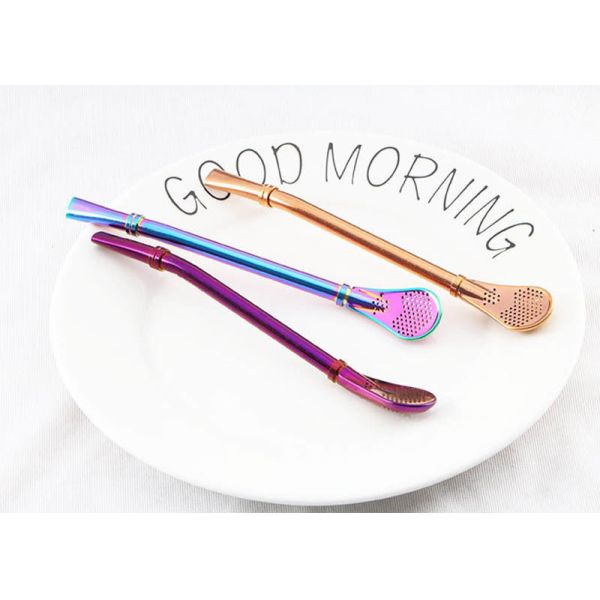 Novelty 304 Stainless Steel Straw / Creative Stainless Steel Coffee Scoop Filter