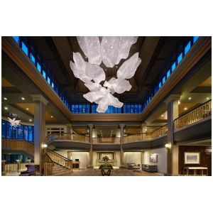 Contemporary Crystal Customized Design Lotus Flower Large Chandelier Pendant