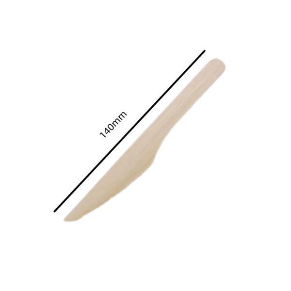 Buy 140mm Disposable Wooden Utensils Knives And Forks Canteen Supplies at wholesale prices