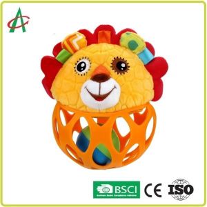 Food Grade L14cm Baby Plush Rattle Hand Fine Movement Training