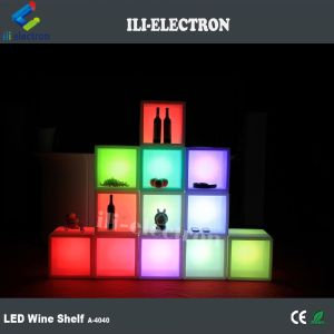 Rechargeable Waterproof Plastic LED Square Ice Bucket for Pub