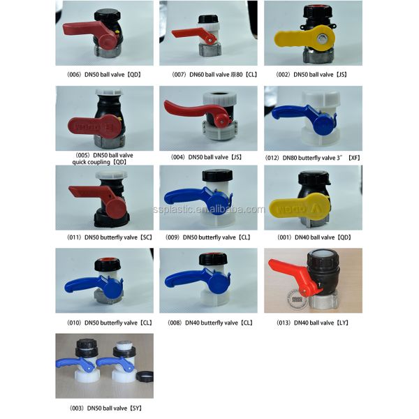 DN40 Acid Alkali Oil Resistant PVC Ball Valve for IBC Hydraulic Directional Control