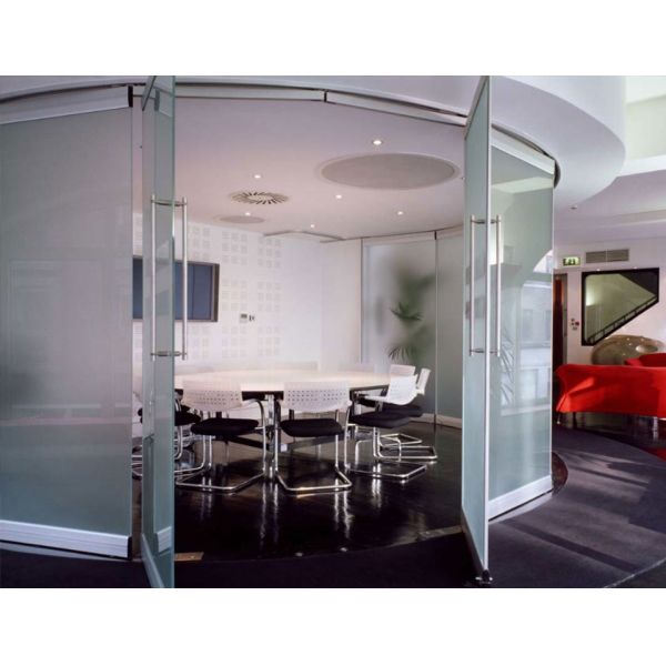 12mm Aluminium Frame Movable Glass Office Partitions Solid Interior
