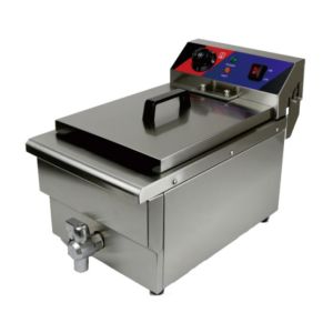 China Stainless Steel Restaurant Fryer with 1 Tank 0-200℃ Temp Control Silver Finish on sale