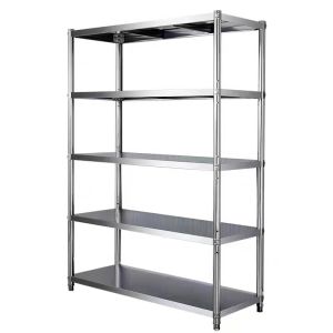 CE BSCI Kitchen Floor 5 Tier Stainless Steel Storage Shelf Box High Capacity