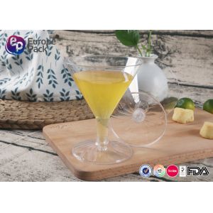 Rectangle 138Ml PS Elegant Plastic Champagne Flutes Environmental Friendly