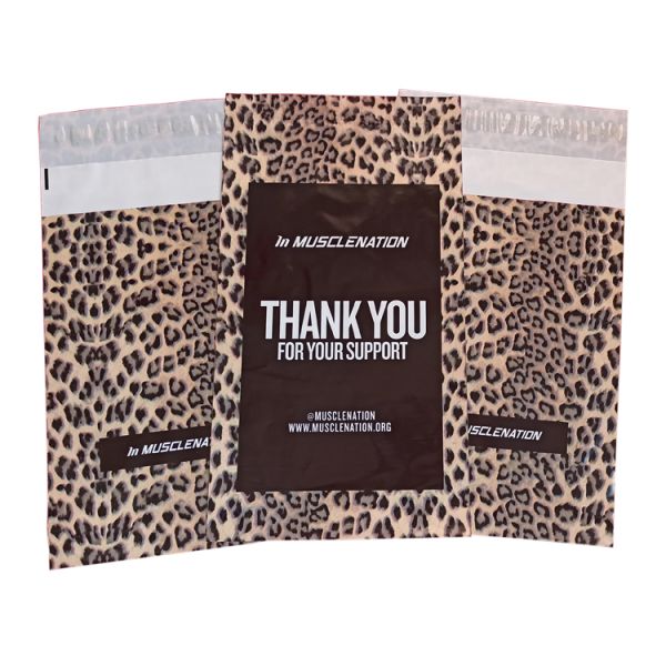10x12in Black Printed Leopard Poly Mailers custom poly bags for shipping