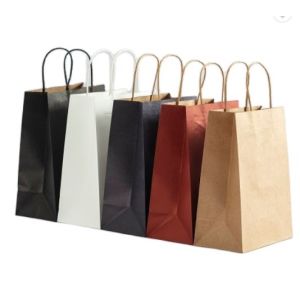 China Double Wall 28*22*28cm Eco Friendly Paper Bag on sale
