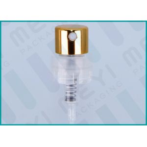 China Gold Perfume Spray Pump / Comfortable Crimp Spray Pump For Fine Spray Mist on sale