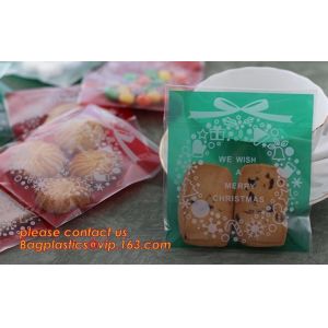 Merry Christmas Santa Claus Snowman Fudge Gift Cellophane Cookie Candy Bag,Xmas