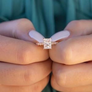 Vintage Handmade 18K Gold Baguette Cut Stone Engagement Ring Vintage Style for
