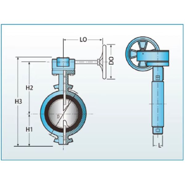 4Inch 100mm NBR Soft Seal Cast Iron Worm Gear Butterfly Valve / Bf Valve