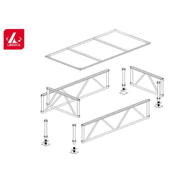 Buy Adjustable 1.4m Assemble Aluminum Stage Platform 18mm Wooden at wholesale prices