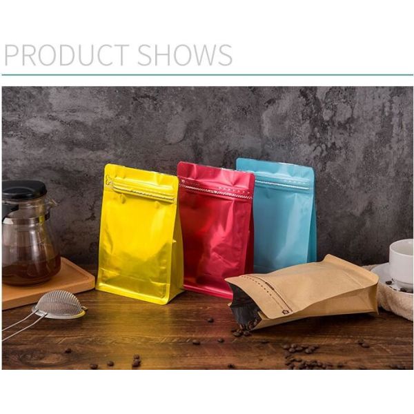 Buy Biodegradable CompostMiddle Seal, K Bottom Seal, Flat Pouch, Luxury Coffee Beans Pouch Packaging Bags With One Way Valve at wholesale prices