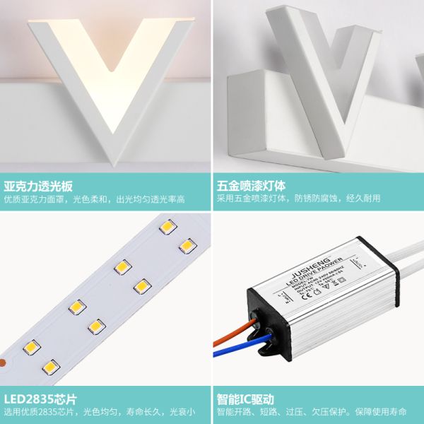 Modern acrylic warm white /Nature White light wall light bathroom metal LED makeup mirror wall lamp(WH-MR-61)