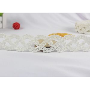 3.3cm Wide White 100% Polyester Scalloped Lace Trim Leaf Pattern For DIY Sewing