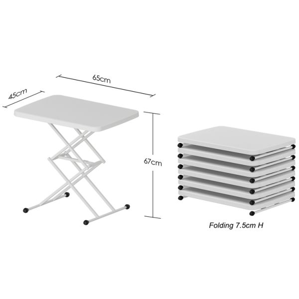 Garden Office Indoor Outdoor TV Dinner Tray Table Portable Adjustable Sturdy Small Folding Table