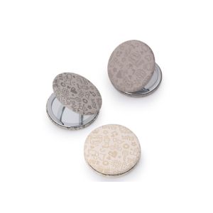 Quality Debossing Cosmetic Compact Mirror Purse Cute Pattern PU Leather for sale