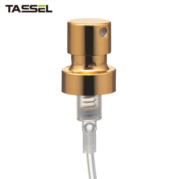 Buy Crimp On Perfume Mist Sprayer Shiny Gold Aluminium Cap 11mm 12mm 14mm 15mm 0.08ml at wholesale prices
