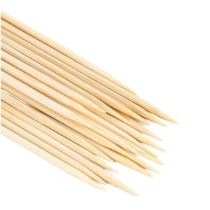 Customized Bamboo Skewers Round Disposable Bamboo Skewers Width 4.0