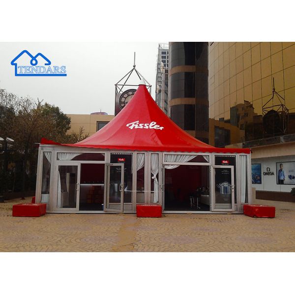 High End Custom Glass Wall Glass Door Aluminium Pop Up Pagoda Tent For Temporary Restroom
