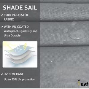 Waterproof Polyester Shade Cloth 120gsm - 350gsm Rectangle Sun Shade Sail