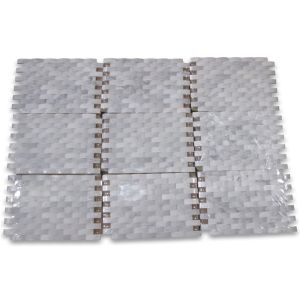 3D Cambered Stone Mosaic Tile Customized Size For Kitchen Wall Decoration