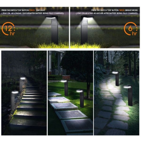 Solar Garden Light White LED Outdoor Lawn Light Waterproof Flood Light Kit Garden Lights Solar Powered