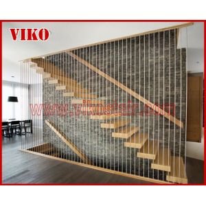 Floating Staircase VK37S Floating Stairs,Beech Tread,Carbon Steel Stringer