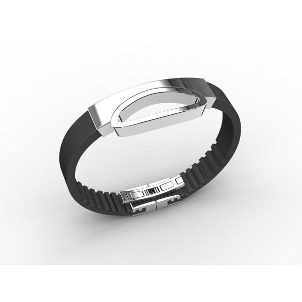 Top Quality Europe Fashion Stainless Steel Genuine Leather Silicone Bangle