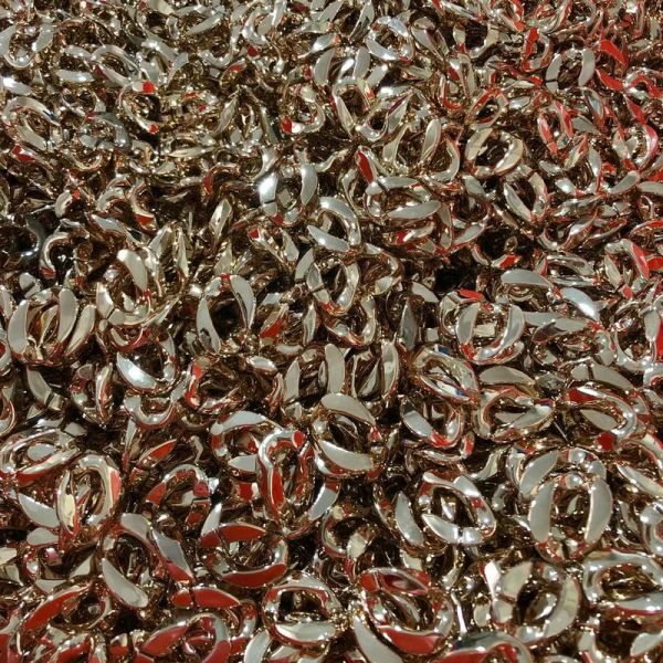 2021 wholesale large plastic link chain shiny gold plastic chain for shoes bag necklace