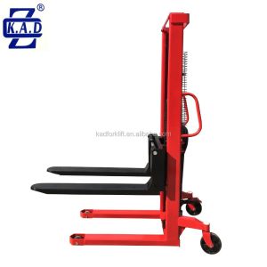 Manual hydraulic forklift stacker of load capacity 1 ton lifting height 3000 mm