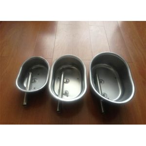 Round / Oval Shape Pig Drinking Bowl For Fence Farrowing Crates Stainless Steel