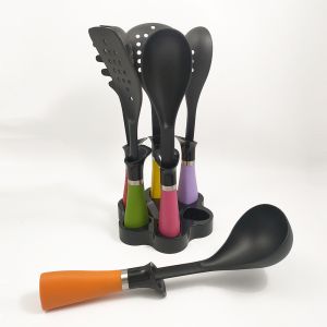 Quality Non-stick Kitchen Utensils Set with Colorful Nylon66 Handles and Silk Printing Logo for sale