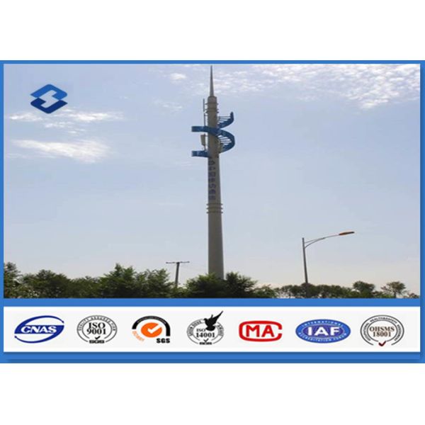 Buy Steel Conical Self Supporting Telecommunication Pole With Climbing Ladders at wholesale prices