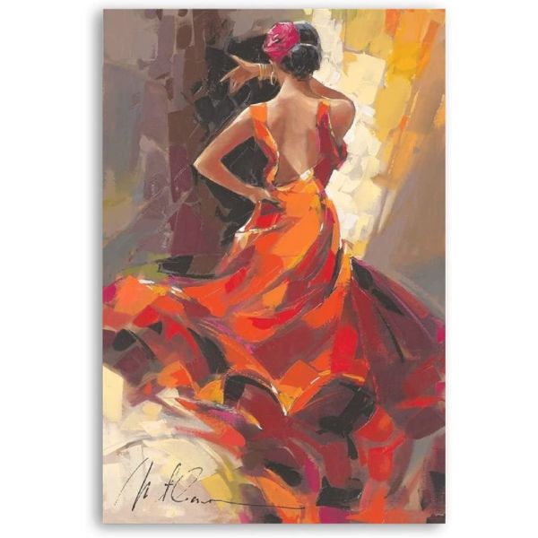 Customized Size Accepted Hand Painted Graceful Girl Dancers Canvas Poster Wall Art Decor Print Paintings for Living Room