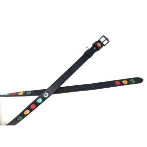 Black Flower Embroidered Full Grain Cow Leather Belts