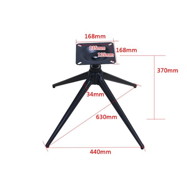 Modern Bright Black Office Chair Base Return Feature Four Star Chair Base