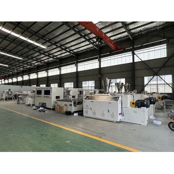 65mm Twin Screw PVC Rain Gutter Making Machine With Counter Rotating