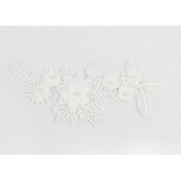 Embroidered Lace Collar Applique Beaded Floral Lace Neck Applique For Dress