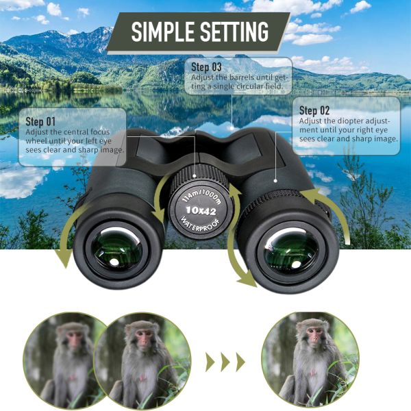 10x42 8x42 ED Binocular FMC Bak4 Prism For Outdoor Adventure For Adult