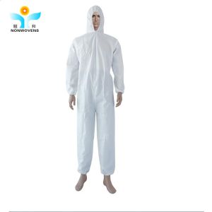 OEM SMS Disposable Protective Coverall , Dust proof Acid Resistant Coveralls