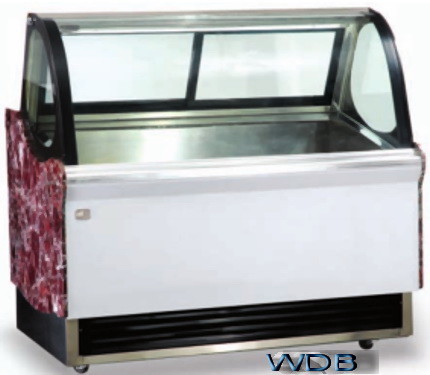 1200mm Ice Cream Showcase Freezer Tempered Glass With Transparent Conducting