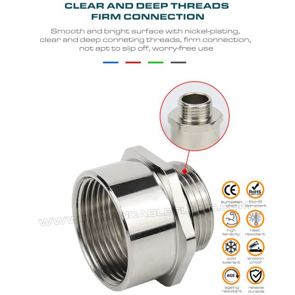 Hex Enlargers / Round Enlargers Metal (Brass, Stainless Steel) Male to Female Thread PG7~PG48, M12~M63, NPT3/8~NPT2 and G1/4~G2