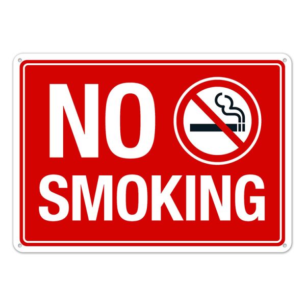 Aluminum Safety Warning Sign For No Smoking