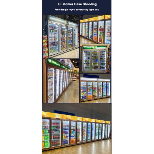 Triple Glass Door Commercial Beverage Cooler Upright Visible Refrigerator For Drinks