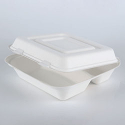 9" 9 compostable biodegra bagasse lunch box sugarcane food container