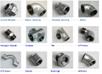 malleable cast iron pipe fittings,casting pipe fitting, A variety of standard threaded fittings, pipe fitting