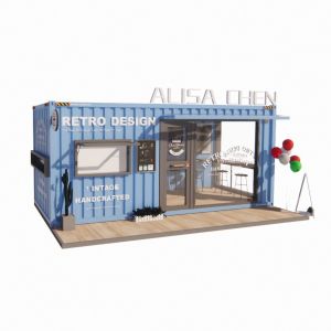 Galvanized Steel Square Tubes Container Houses 20ft Portable Kiosk Modified